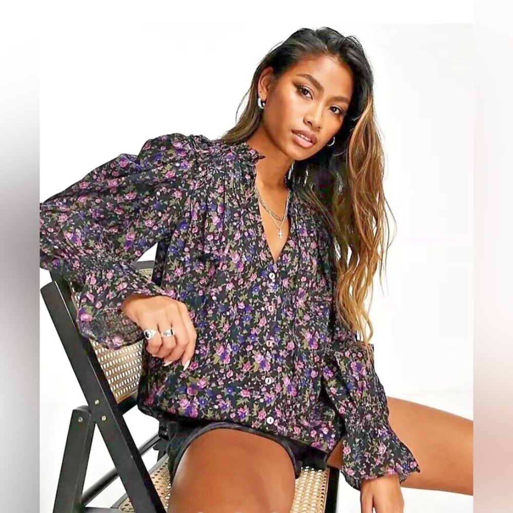 Free People Meant To Be Smocked Blouse size S